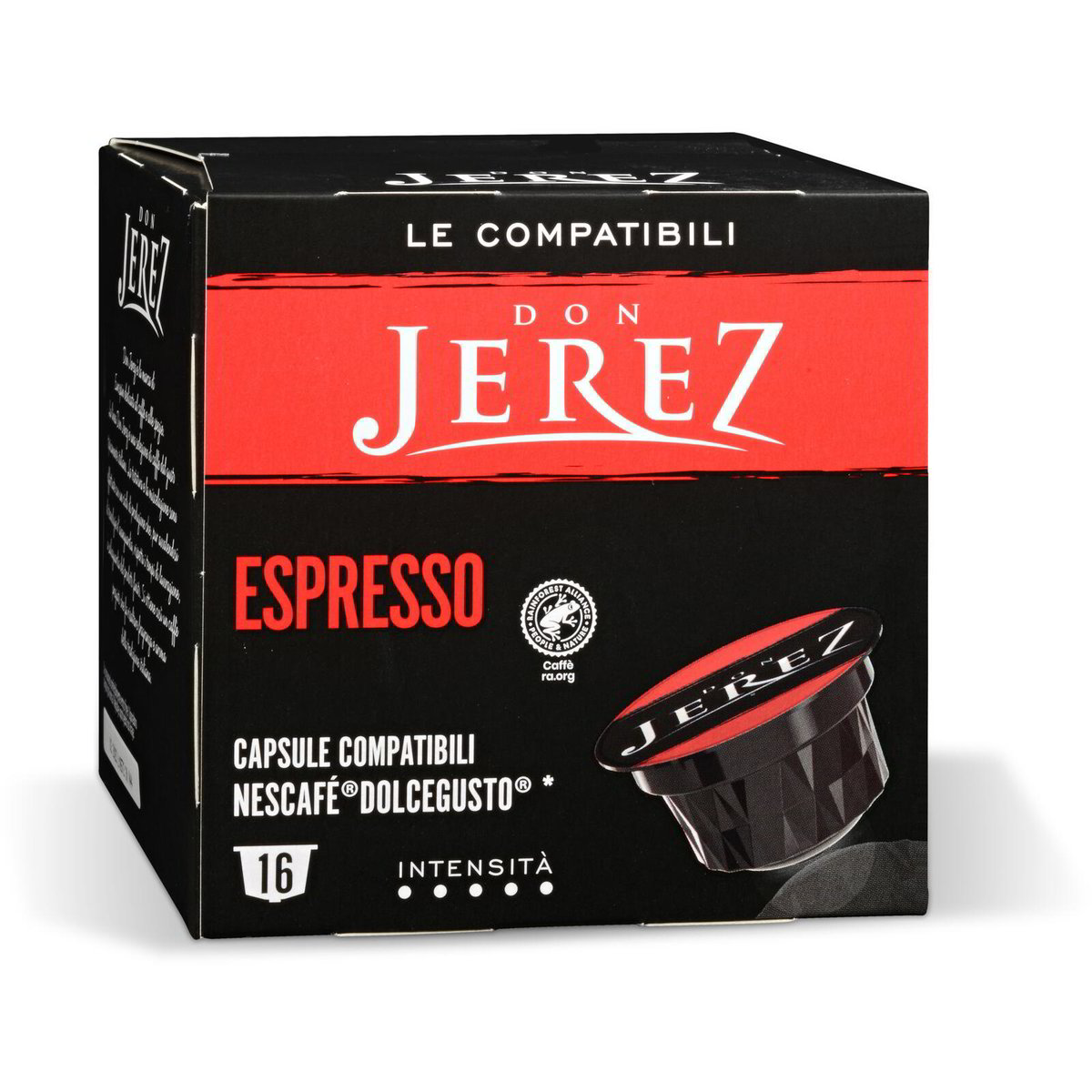 Capsule caffè espresso compatibili NESCAFÉ® DOLCEGUSTO® 16 pezzi DON JEREZ 112g in dettaglio