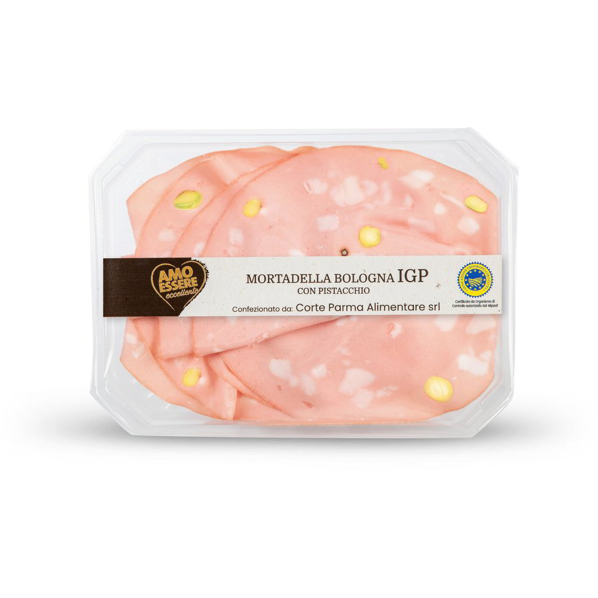 Mortadella Bologna IGP con pistacchio amo essere eccellente Eurospin