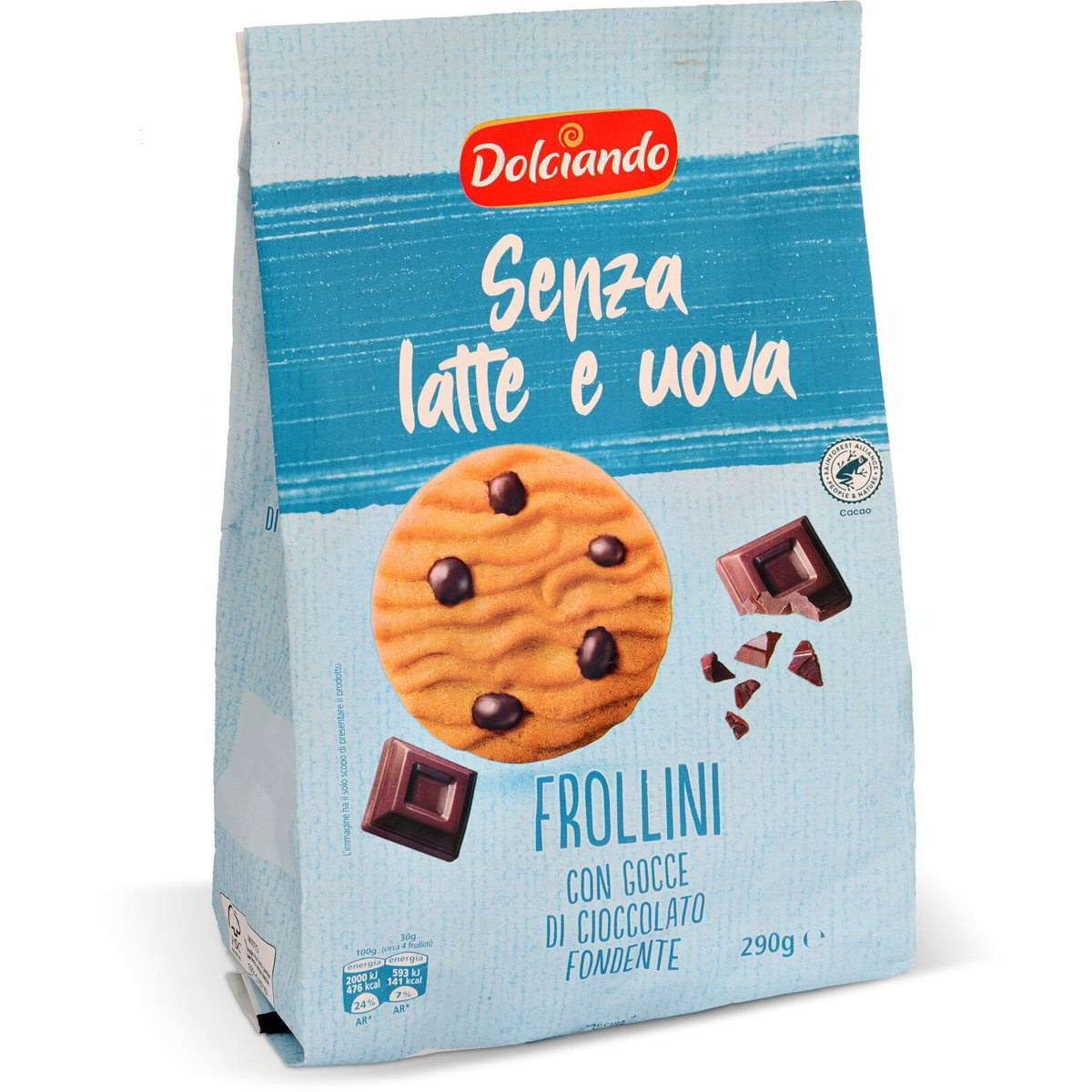 Biscotti Frollini Con Gocce Di Cioccolato Fondente Senza Latte E Uova Dolciando Eurospin Spesa