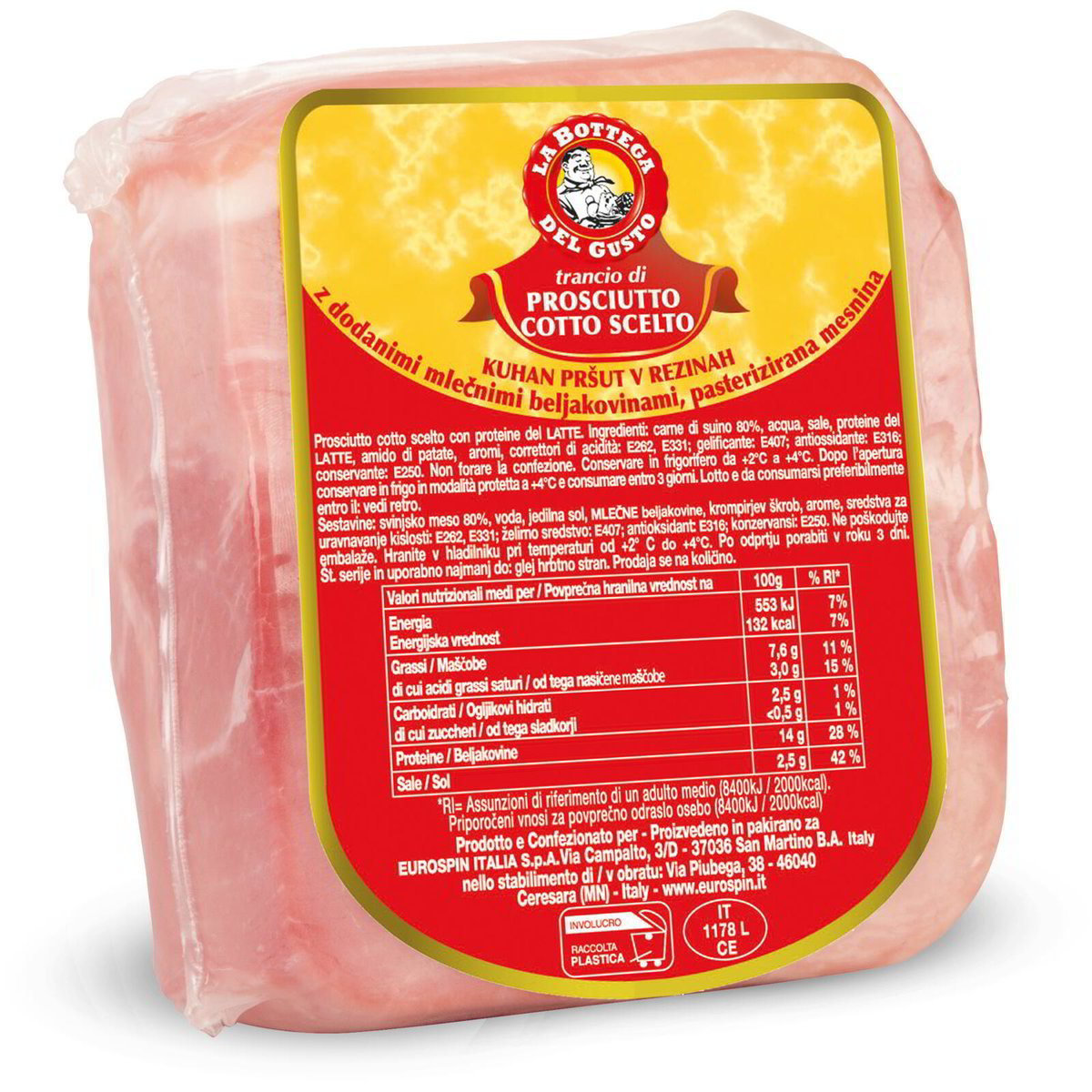 Trancio di prosciutto cotto scelto la bottega del gusto Eurospin