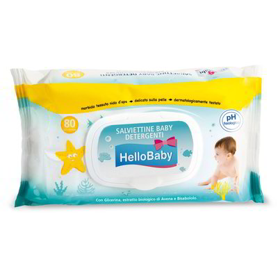 Salviette baby detergenti 80 pezzi hello baby