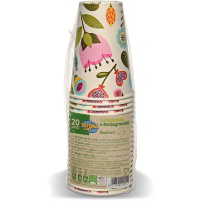 Bicchieri Di Carta 'Finalmente In Pensione' - 8 Pezzi Da 200cc, Compostabili, Design Conico - Foto 4