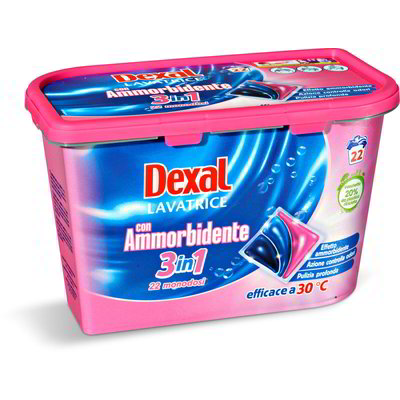 Detersivo lavatrice monodosi 3in1 con ammorbidente dexal